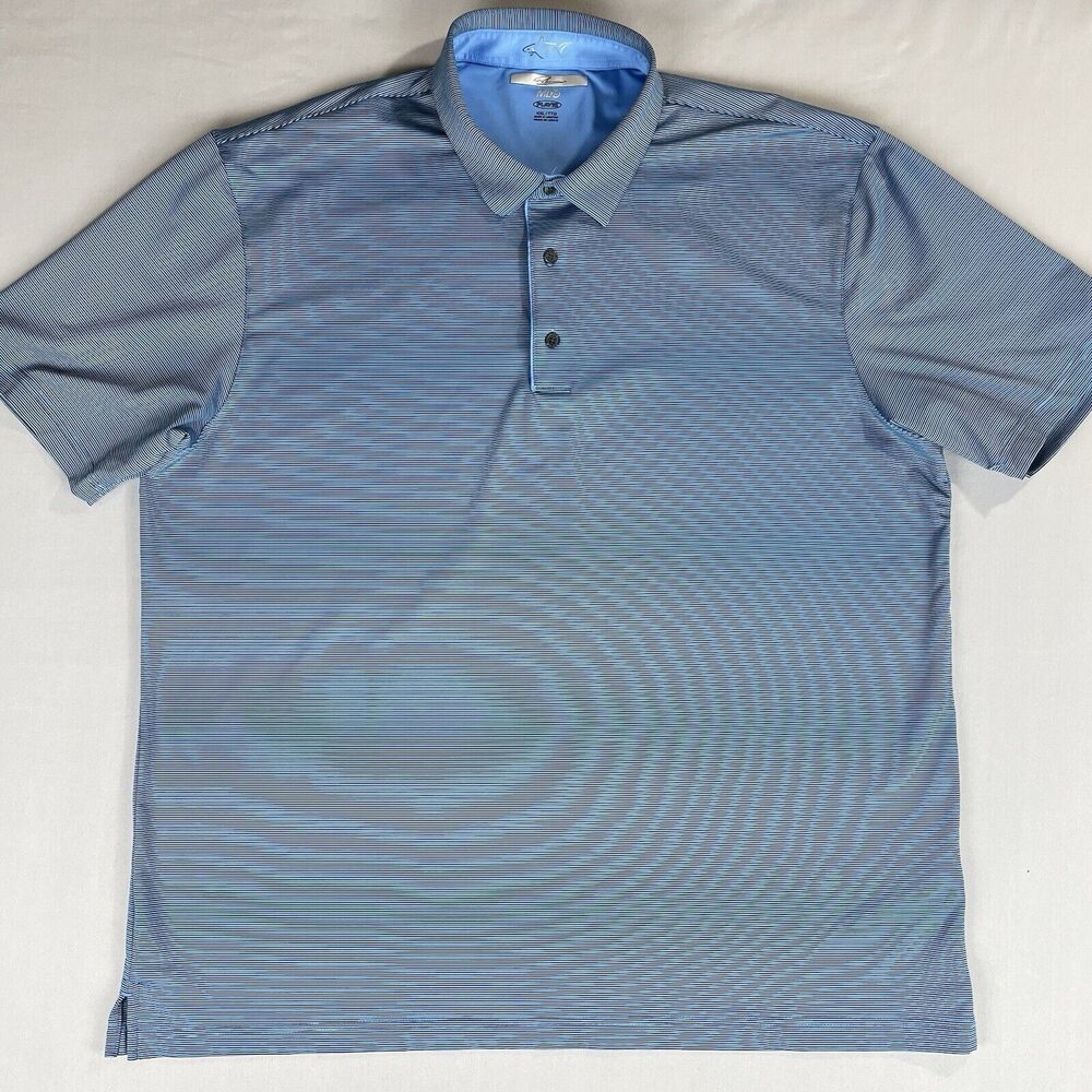 Greg Norman Polo Shirt Men's XXL Blue ML75 Play Dry Golf Casual Activewear